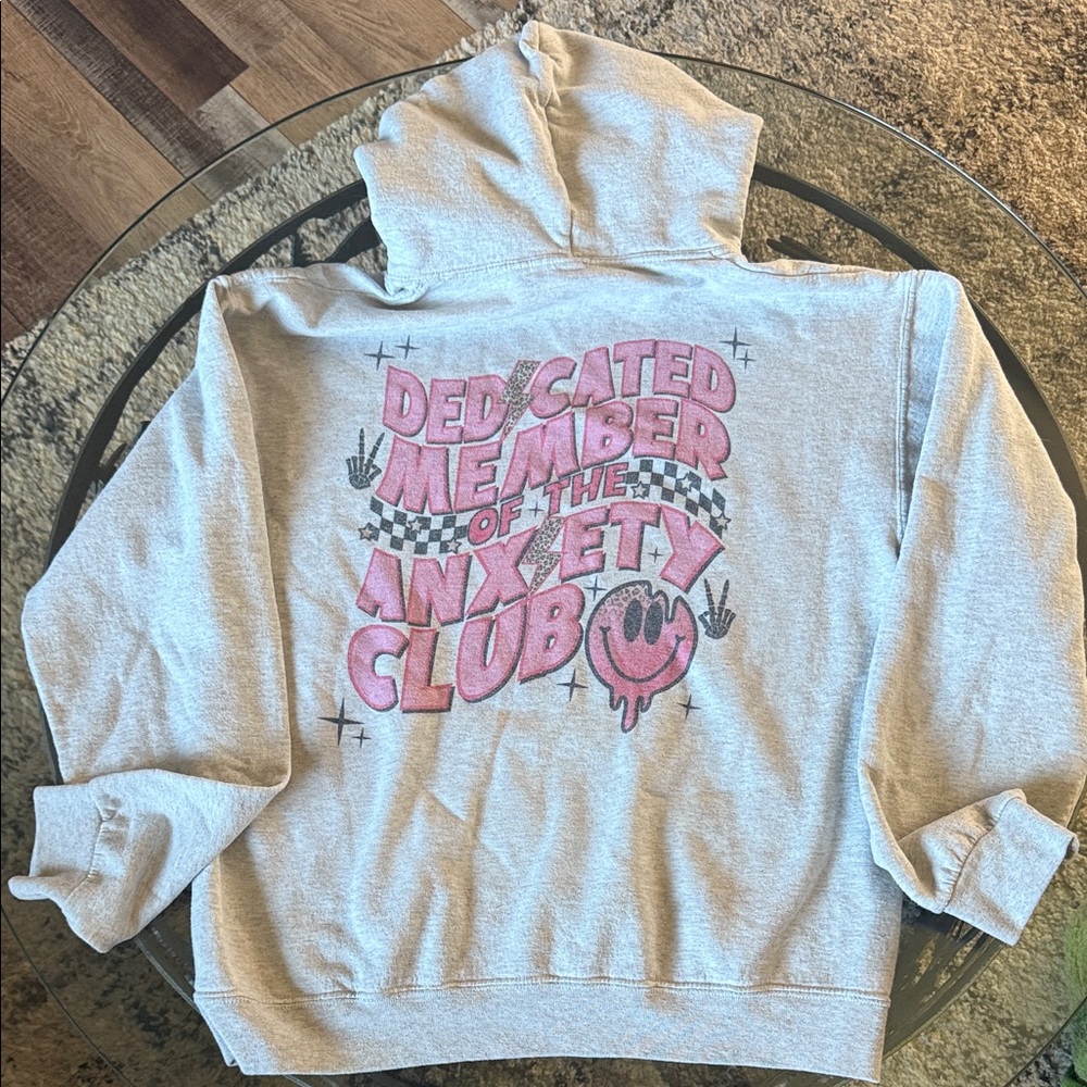 Kids Gray Hoodie with Pink Graphic
